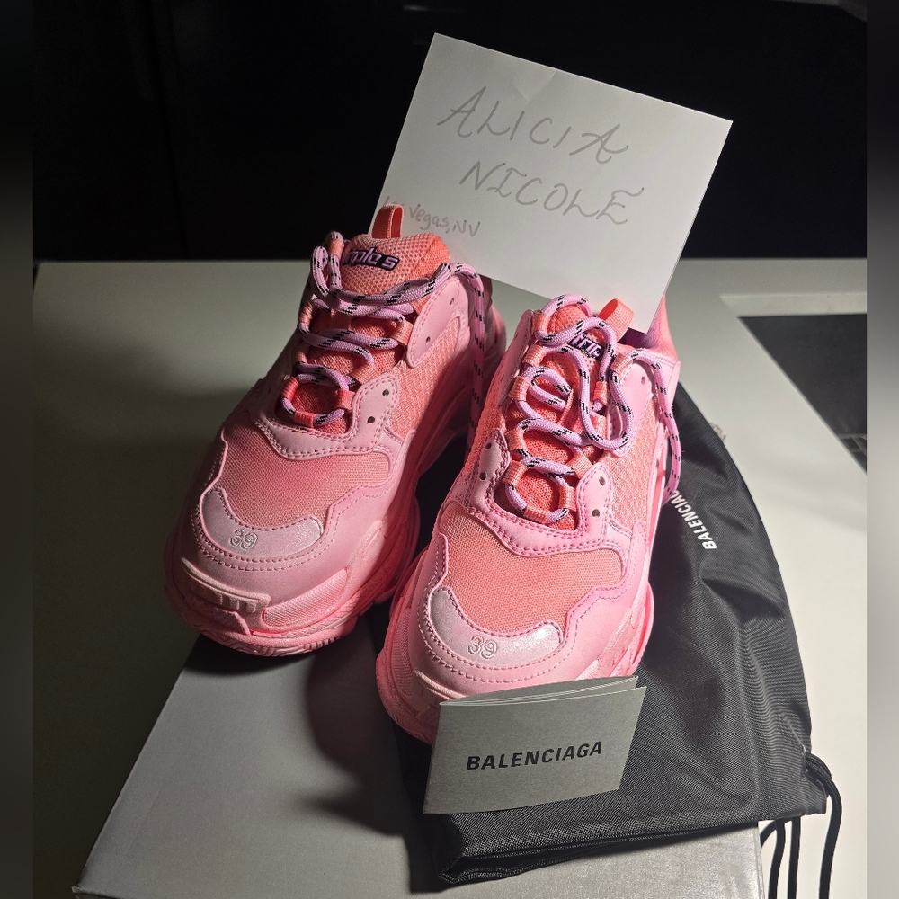 Balenciaga Women's Triple S Pink Athletic Shoes